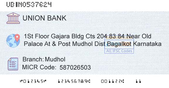 Union Bank Of India MudholBranch 