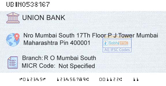 Union Bank Of India R O Mumbai SouthBranch 