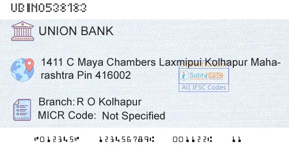 Union Bank Of India R O KolhapurBranch 