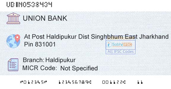 Union Bank Of India HaldipukurBranch 