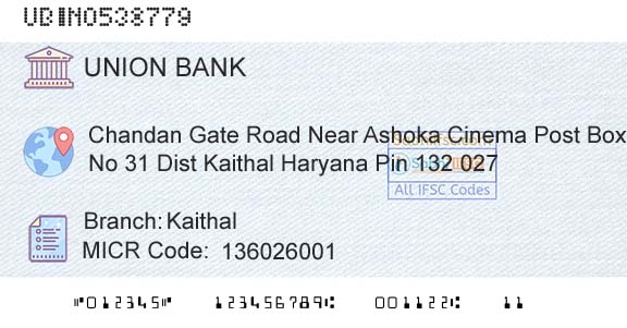 Union Bank Of India KaithalBranch 