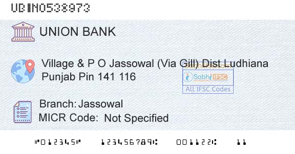 Union Bank Of India JassowalBranch 
