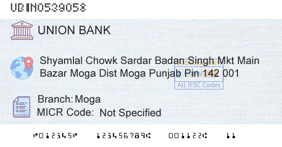 Union Bank Of India MogaBranch 