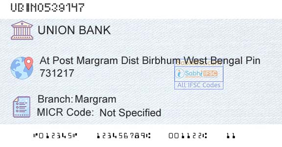 Union Bank Of India MargramBranch 