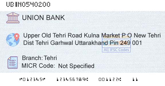 Union Bank Of India TehriBranch 