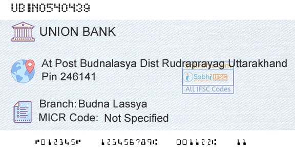 Union Bank Of India Budna LassyaBranch 