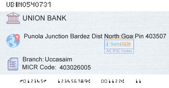 Union Bank Of India UccasaimBranch 