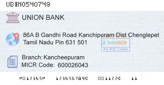 Union Bank Of India KancheepuramBranch 