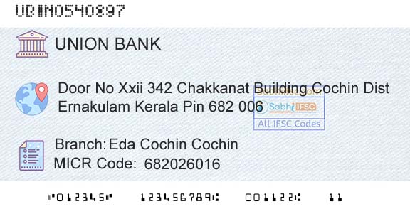 Union Bank Of India Eda Cochin CochinBranch 