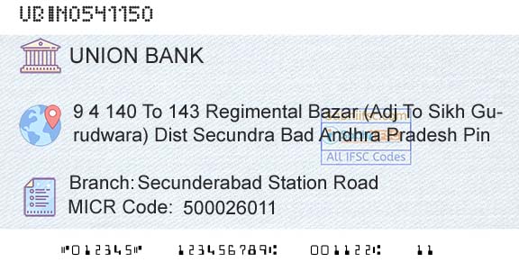 Union Bank Of India Secunderabad Station RoadBranch 