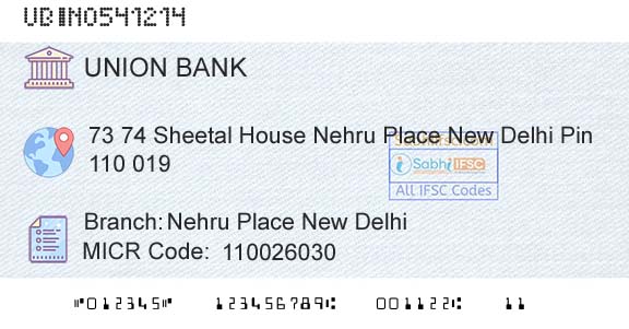 Union Bank Of India Nehru Place New DelhiBranch 