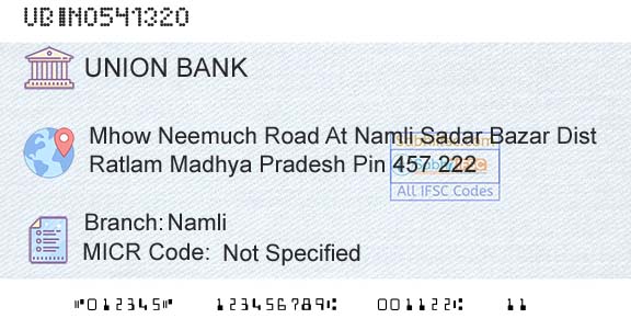 Union Bank Of India Namli Branch 