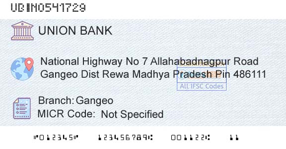 Union Bank Of India GangeoBranch 