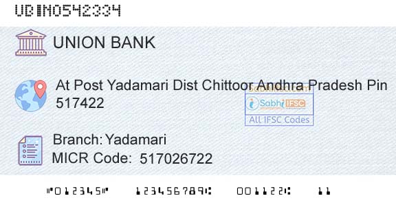 Union Bank Of India YadamariBranch 
