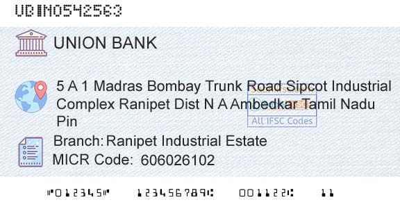 Union Bank Of India Ranipet Industrial EstateBranch 