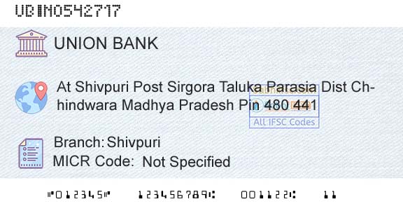 Union Bank Of India ShivpuriBranch 