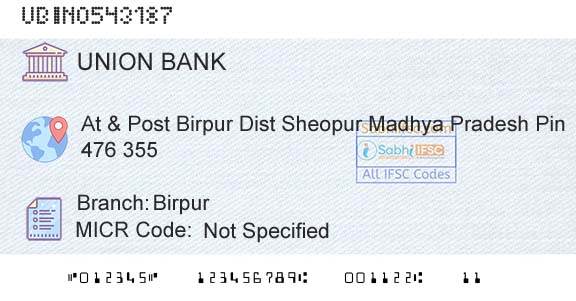 Union Bank Of India BirpurBranch 