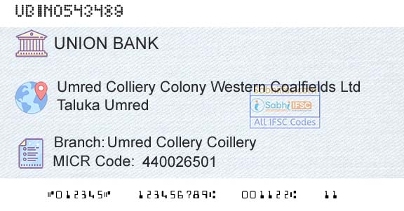 Union Bank Of India Umred Collery CoilleryBranch 