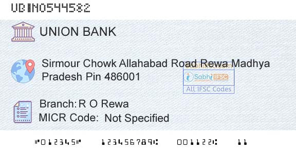 Union Bank Of India R O RewaBranch 