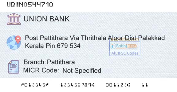 Union Bank Of India PattitharaBranch 