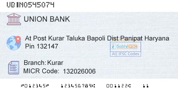 Union Bank Of India KurarBranch 