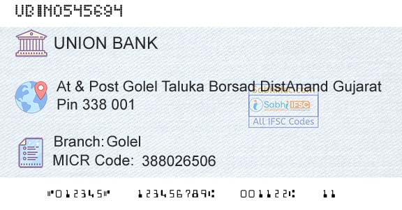 Union Bank Of India GolelBranch 