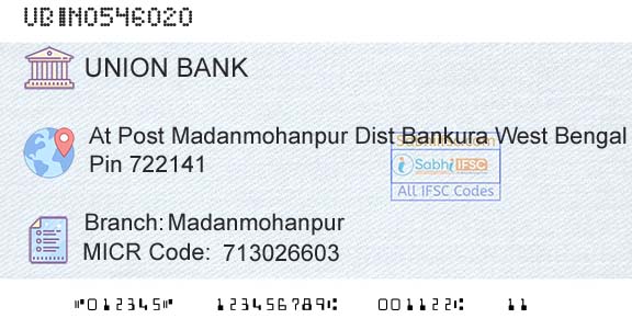 Union Bank Of India MadanmohanpurBranch 
