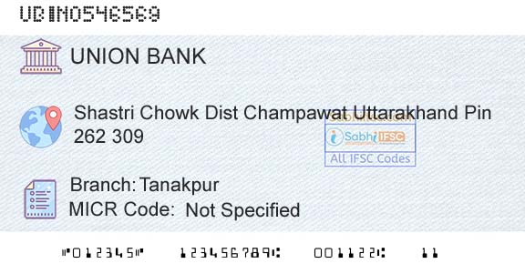 Union Bank Of India TanakpurBranch 