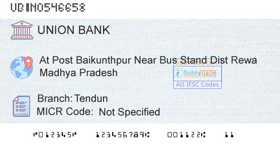 Union Bank Of India TendunBranch 