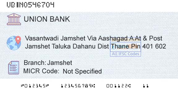 Union Bank Of India JamshetBranch 