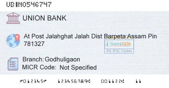 Union Bank Of India GodhuligaonBranch 