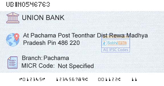 Union Bank Of India PachamaBranch 