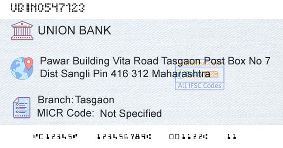 Union Bank Of India TasgaonBranch 