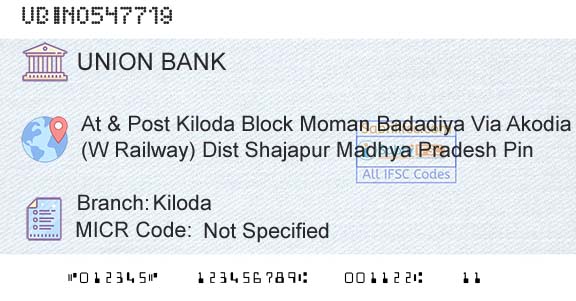 Union Bank Of India KilodaBranch 