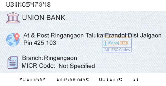 Union Bank Of India RingangaonBranch 