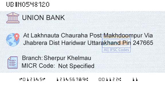 Union Bank Of India Sherpur KhelmauBranch 