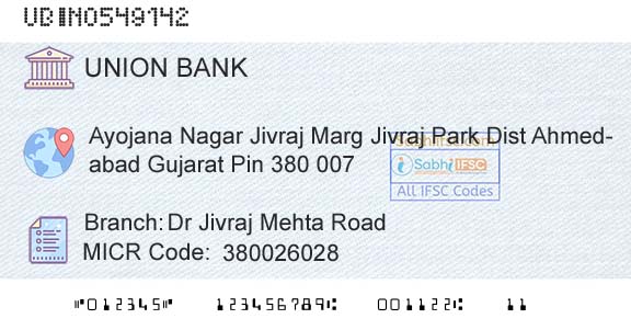 Union Bank Of India Dr Jivraj Mehta RoadBranch 