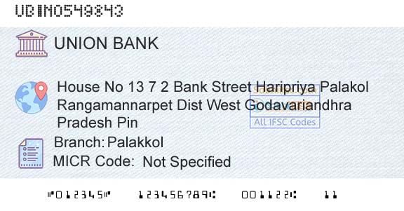Union Bank Of India PalakkolBranch 