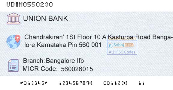 Union Bank Of India Bangalore IfbBranch 