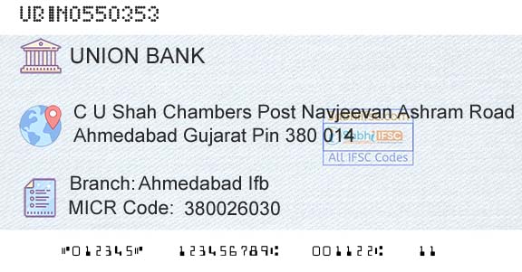 Union Bank Of India Ahmedabad IfbBranch 