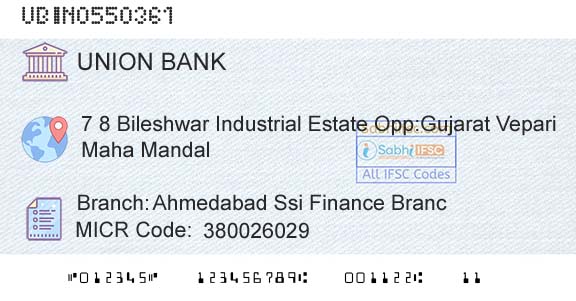 Union Bank Of India Ahmedabad Ssi Finance BrancBranch 
