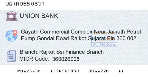 Union Bank Of India Rajkot Ssi Finance BranchBranch 