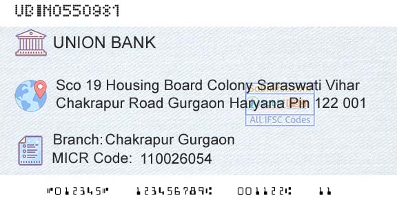 Union Bank Of India Chakrapur GurgaonBranch 