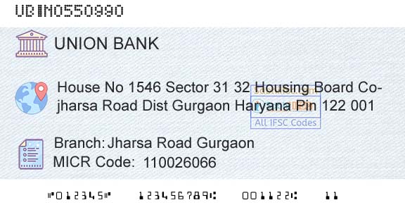 Union Bank Of India Jharsa Road GurgaonBranch 
