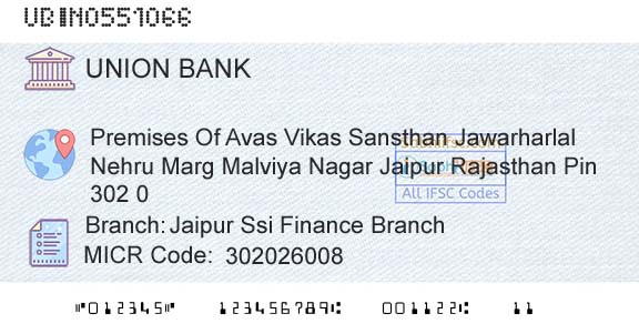 Union Bank Of India Jaipur Ssi Finance BranchBranch 