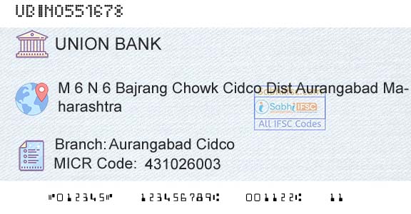 Union Bank Of India Aurangabad CidcoBranch 