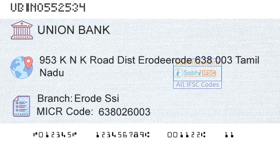 Union Bank Of India Erode SsiBranch 