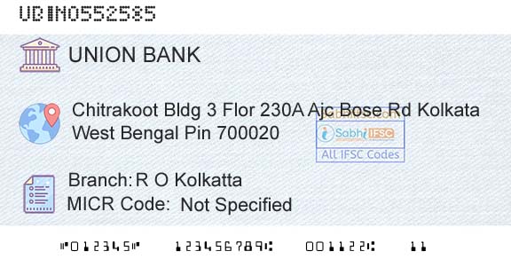 Union Bank Of India R O KolkattaBranch 