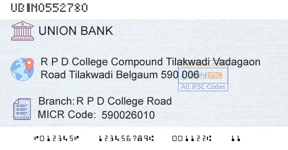 Union Bank Of India R P D College RoadBranch 