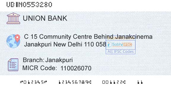 Union Bank Of India JanakpuriBranch 